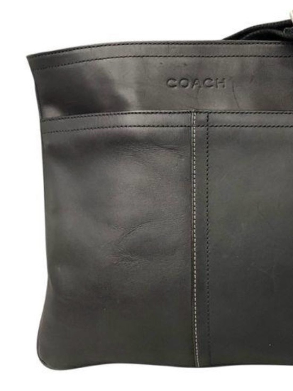 Coach Black Leather Messenger Crossbody Bag